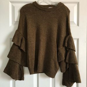 Sweaters - Brown bell sleeve sweater Sweaters - Brown bell sleeve sweater